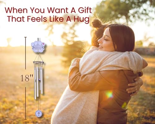 Pet Memorial Wind Chime - 18" Metal Casted Pawprint Wind Chime - A Beautiful Remembrance Gift for a Grieving Pet Owner - Includes Pawprints Left by You Poem Card - Thumbnail 5