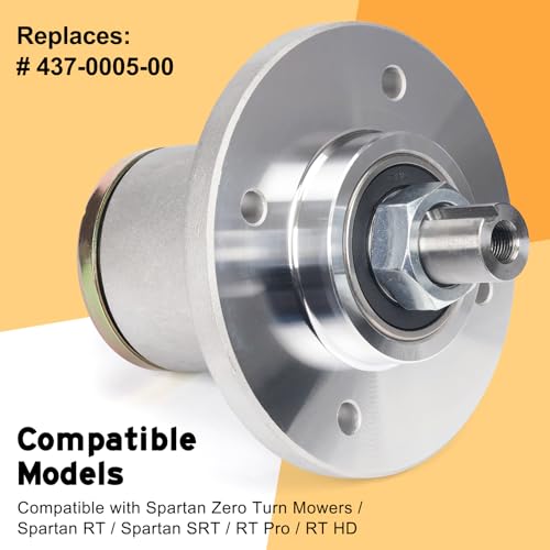 Cikroci Heavy Duty Deck Spindle Assembly Compatible with Spartan Zero Turn Mowers, Replaces 437-0005-00, Fits RT/SRT/RT Pro/RT HD Series, Lawn Mower Blade Spindle by Cikroci - Image 2