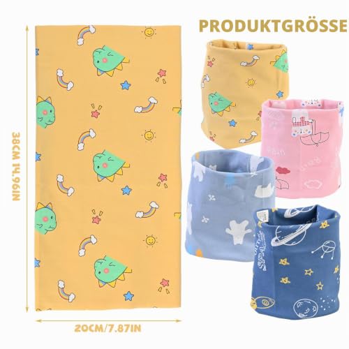 Loop Schal Kinder 4 Stück Schlauchschal Baumwolle – Weicher Halswärmer & Multifunktionstuch für Baby, Mädchen und Jungen in Winter, Herbst und Frühling