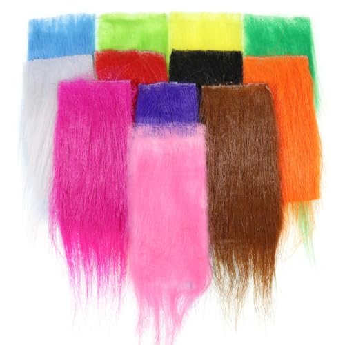 Materiales de Pelaje Artificial para Atado de Moscas 12x5 cm 14 Colores