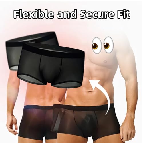 Niksy Underwear - Niksy Men's Ultra-Thin Ice Silk Transparent Boxer Briefs, Transparent Tease, Ultra-Thin & Breathable2