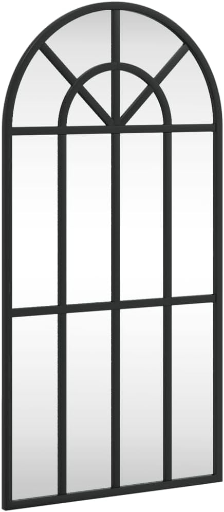 vidaXL Wall Mirror – Black Arch Iron Frame – 11.8""x23.6"" Minimalistic Design – Durable Construction – Clear Reflection – Versatile for Bedroom Living Room Hallway Bathroom', 358624