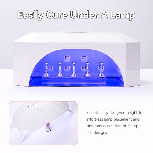 Image of Makartt Press On Nail Stand: Silver Nail Stand for Nails Art Display Practice Nail Holder for Painting Nails Stand for False Nail Press On Designs Magnetic Fake Nail Holder with 1M Double-sided Tape