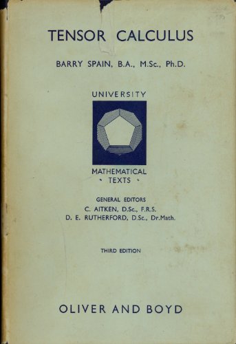 Tensor Calculus B0000CKOCZ Book Cover