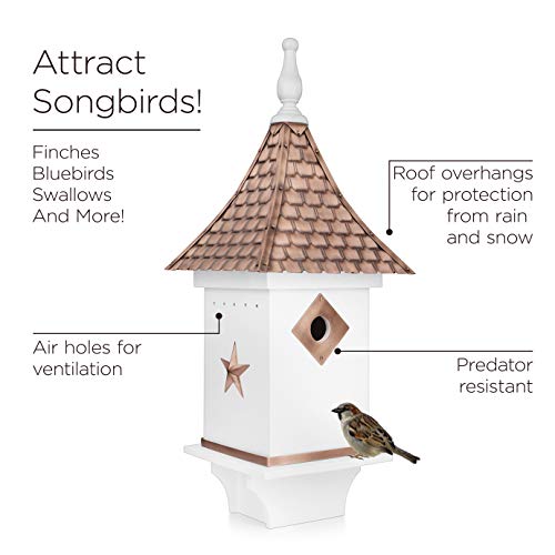 Good Directions Bh201Wwht Villa White With Pure Copper Roof Bird House #TOP5
