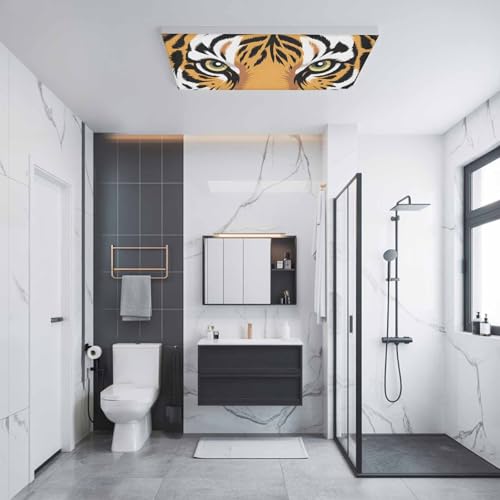 Tiger Print 2 Pack Fluorescent Light Cover for Ceiling 4 x 2 Ft Abstract Wild Animal Themed Tiger Eyes Wildlife Classroom Light Covers with 10 Magnets for School Home Office Decor by Cosozazon - Used condition - Image 6
