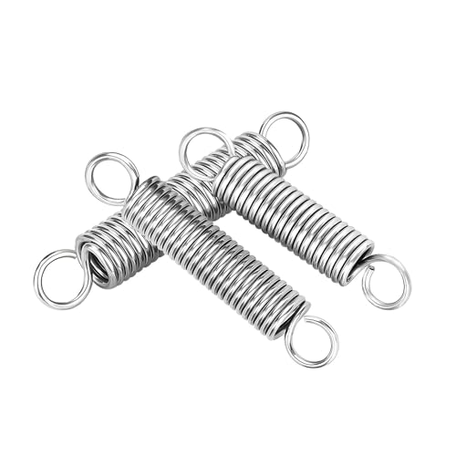 Purzen 304 Stainless Steel Tension Spring 5 Pack Extension Springs with Hooks Small Stretch Springs for Mechanical Repair Industrial Machinery Workshop Tools DIY,1.2mmx10mmx100mm