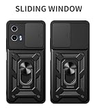 GOKEN Etui do Motorola Moto G24 / Moto G04, pancerz dwuwarstwowa osłona z elastycznym miękkim silikonem i twardym PC, obracającym się o 360°, suwakiem obiektywu ochronnego i magnetycznym mocowaniem