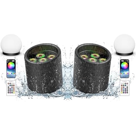 Rechargeable Smart Stage Light, 6X20W RGBWA+UV Battery Powered Uplight Remote APP Wireless DMX Sound Activated, IP65 Waterproof Par Can for Indoor Outdoor Event Wedding Party Church Uplighting -2Pack Cover