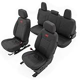 Rough Country Leather Seat Covers for Chevy Silverado 1500 & GMC Sierra 1500 Crew Cab (2019–2026) – Front Buckets & 60/40 Rear