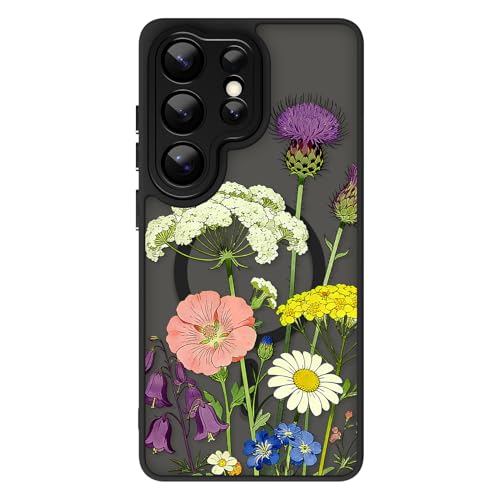 Coque Samsung S26 Ultra MagSafe antichoc à motif floral
