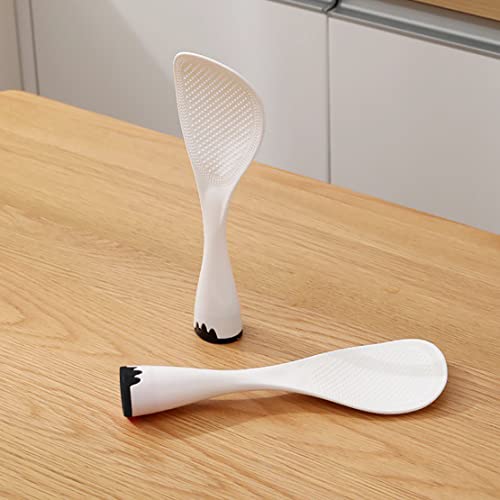 Onciger Rice Paddle, Non-Stick Rice Spoon, Stand-Up Serving Rice Spatula Kitchen Tools (White) #TOP6