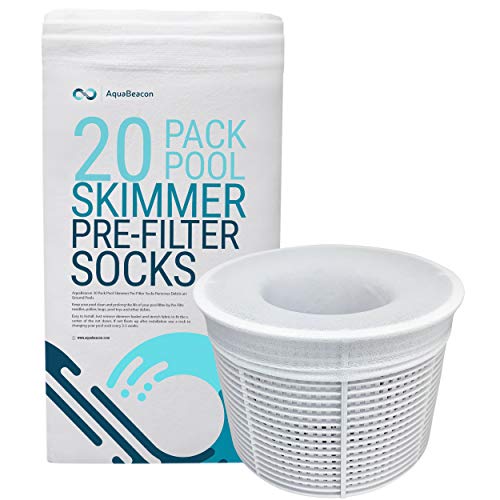 Aquabeacon Premium Pool Skimmer Socks Perfect Pool & Spa Savers for Filters, Baskets, and Skimmers (20 Pack)