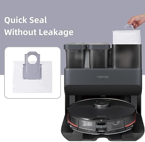 NIXOOT 8 Pack Dust Bag for Roborock S8+ / S8 Pro Ultra / S7 MaxV Ultra / S7 Pro Ultra / Q8 Max+ / Q7+ / Q7 Max+ / Q5+ Vacuum Self-Emptying Dock Station, 3L Large Capacity Replacement Vacuum Bag