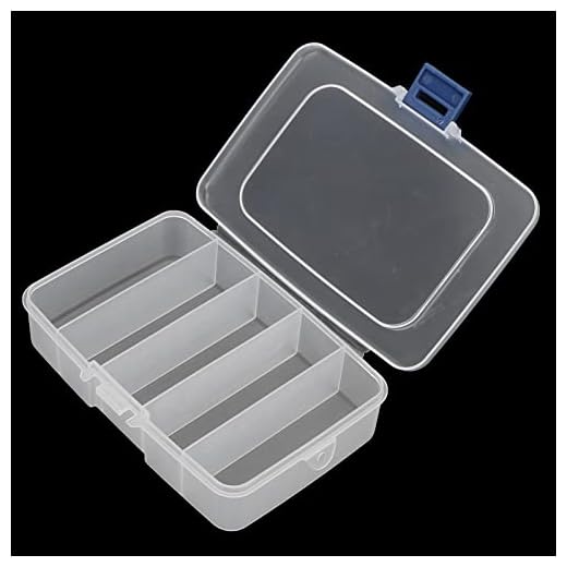 OKJHFD 5 Grids Clear Plastic Storage Boxes, Compartment Bead Storage Box Jewelry Organizer Case Diamond Art Painting Accessories Container