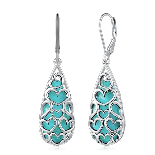 Phyonio Turquoise Earrings for Women Western Jewelry for Women 925