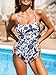 CUPSHE Women Swimsuit One Piece Bathing Suit Square Neck Cutout Back Tummy Control with Adjustable Spaghetti Straps, L