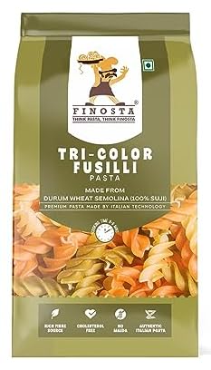 Finosta Tri-Colour Fusilli Pasta Made of Durum Wheat Semolina, Easy to Cook | Tasty and Healthy | No Maida | Source of Fibre | Cholesterol Free | Vegetarian, 500g (B08D7GLD4X) Amazon Price History, Amazon Price Tracker
