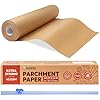 Unbleached Parchment Paper Roll for Baking 12in x 262ft, 260 Sq.Ft, Heavy Duty & Non-stick Baking Paper with Slide Cutter, Brown Parchment Paper for Cooking, Air Fryer, Steaming, Bread