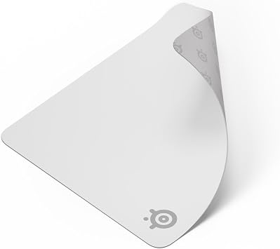 SteelSeries QcK Large Gaming Mousepad - White - Non-Slip Silicone Rubber Base - Peak Tracking and Stability - Optimized for Gaming Sensors - 450 mm x 400 mm - FPS, MOBAs, RTS, MMO