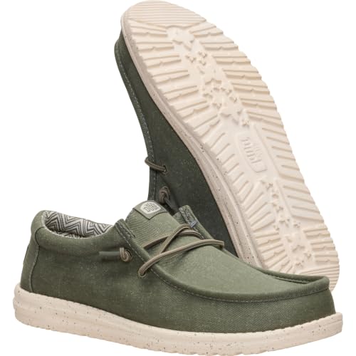 Image of HEYDUDE Men's Wally Stretch Canvas Loafers | Lightweight Slip On Shoes | Casual Walking, Travel & Everyday Style