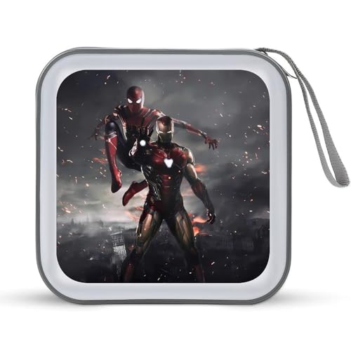 アベンジャーズ CDケース プラケース DVD収納ケース CD収納ボックス ディスクケース 防水 メディアケース 大容量 40枚収納 小型 持ち運び便利 薄型 ファスナー付 旅行