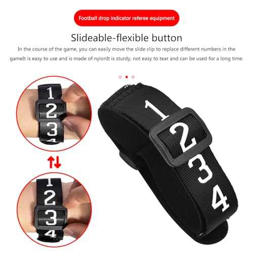 Youngy Football Referee Gear Umpire Yard Markers Numbered Wrist Down Wrist Bands Sliding Side Clip Football Refe, single pack - Thumbnail 3
