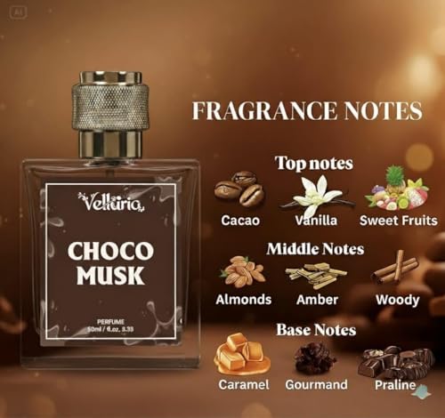 Image of Choco Musk Eau de Parfum 50ml | Chocolate Vanilla Amber Perfume | Warm Sweet Gourmand Scent | Long Lasting Unisex EDP for Men & Women