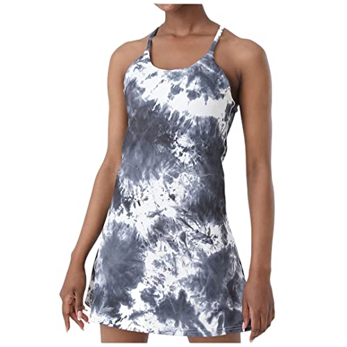 QWEF Poches anti-lubrification pour femme - Couleur unie - Jupe de danse - Séchage rapide - Joli dos - Jupe de tennis - Combinaison de yoga nue Cover