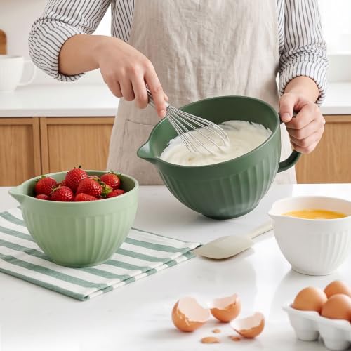 Greentainer Mixing Bowls with Pour Spout Set of 3 (Gradient Green) by Greentainer - Used condition - Image 7