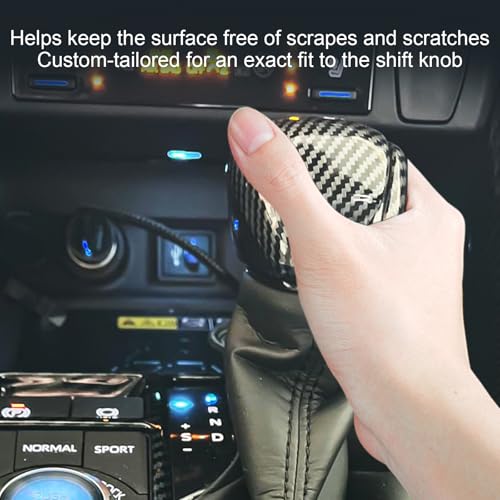 OSNLEW Gear Shift Protective Panel, Gear Shift Knob Cover Interior Center Console Anti-Scratching Protector, Auto Accessories fit for RAV4 2019-2025, Black Carbon Fiber Style by OSNLEW - Image 5