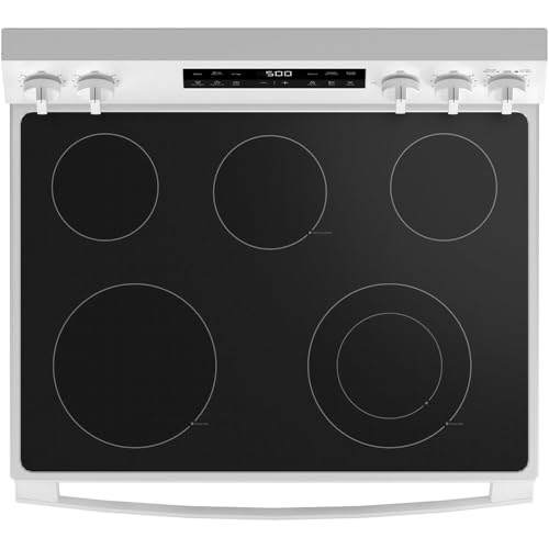 30 in. 5 Burner Element Free-Standing Electric Range in White with Crisp Mode by GE - Image 2