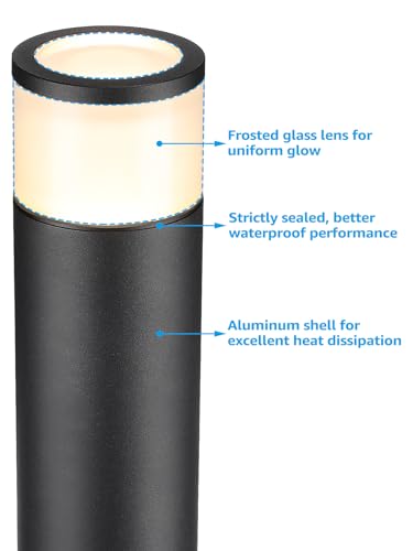 LEONLITE 8-Pack Low Voltage Path Lighting, 5W LED Landscape Bollard Pathway Light, 12V Landscape Lights Outdoor, Aluminum Housing, IP65 Waterproof, 50,000 Hours Lifespan, 3000K Warm White - Thumbnail 4