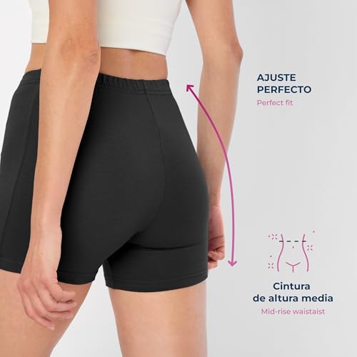 Merry Style Culote de Ciclismo Mallas Cortas Leggins de Viscosa Mujer MS10-391 (Negro,M) - imagen 4