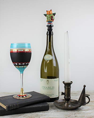Golden Hill Studio Reuseable Metal Cat Wine Bottle Stopper - Hand Painted - Decorative And Unique Stoppers - Wine Accessories - Perfect Gift For Any Occasion #TOP2