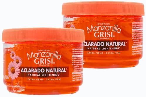 Manzanilla Grisi Chamomile, Styling Hair Gel, Keep your Hairstyle, brighten Naturally, Non-Alcohol Non-Residues 2-Pack of 14 Oz Jars.