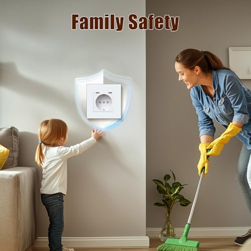 BSEED Steckdose mit USB C(5 V 2.1A),Unterputz Steckdose (Typ C und Typ C),16A 250V 1 Fach Wandsteckdose,2*USB C Einbausteckdose Geeignet f&uuml;r Phone,Pad-86mm*86mm,Wei&szlig;
