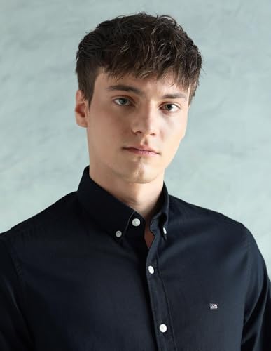 Image of Arrow Sport Solid Slim Fit Cotton Shirt for Men - Full Sleeve Mens Casual Shirts