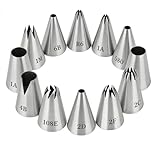 YEDPGUE 10 Pezzi Grande Bocchette Stella Decorative per Pasticceria Beccucci in Acciaio pe...