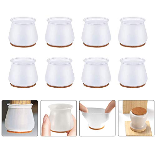 NUOBESTY Protetores de Chão de Perna de Cadeira Com Almofadas de Feltro Mesa Redonda de Silicone Tam