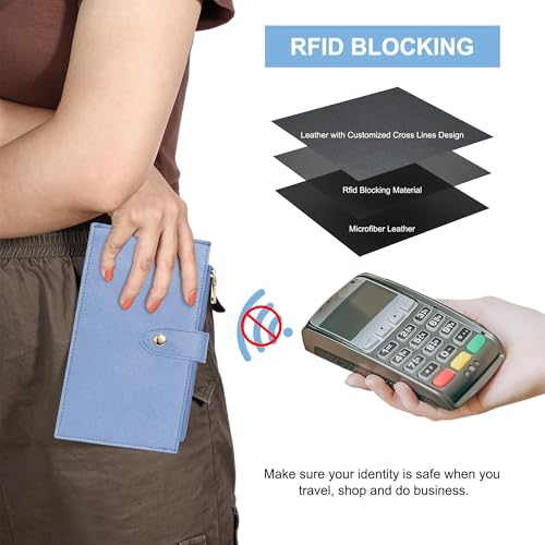 Image of Travelambo RFID Wallet Women Large Size Bifold Multi Card Wallet Case with Zipper Pocke Credit Card Holder for Women