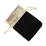 SIXRUN 50 Sacchetti in Velluto con Coulisse, Morbidi Portaoggetti per Gioielli, per Matrimoni, per Donne, Rosso e Nero, 7 X 9 Cm (Nero 7 * 9 cm)