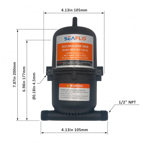 Miniatura 6 de Seaflo - Tanque Acumulador Presurizado 0.75 1.0 Litros