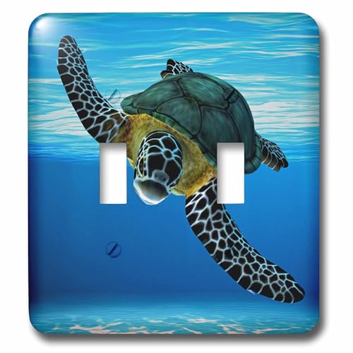 Tortue de mer interrupteur double à bascule 3dRose lsp_212925_2 décor marin
