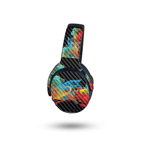 Image of MightySkins Carbon Fiber Skin Compatible with Skullcandy Crusher ANC 2 - Primary Smoke | Protective, Durable Textured Carbon Fiber Finish | Easy to Apply