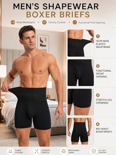 Mens Shapewear Tummy Control Compression Boxer Briefs - image 6