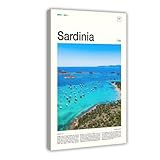 Póster de lienzo con foto de Cerdeña para viajes, Italia, decoración de dormitorio, paisaje, oficina, habitación, regalo, 40 x 60 cm