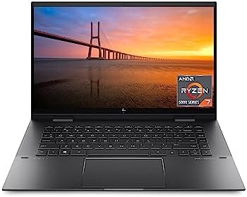 Envy x360 Convertible 15-inch Laptop, AMD Ryzen 7 5825U Processor, AMD Radeon Graphics, 8 GB RAM, 512 GB SSD, Windows 11 Home (15-eu1026nr, Nightfall Black Aluminum)