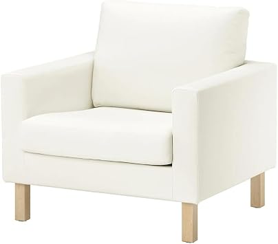 IKEA Beyaz Berjer Koltuk, 60x60 cm, Tekli Koltuk