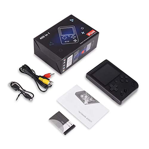 RICBD Handheld Game Console , Retro Mini Game Player with 400 in1 Classical Games , 3.0-Inch Color Screen Support for Connecting TV , Present for Kids and Adult (Black)